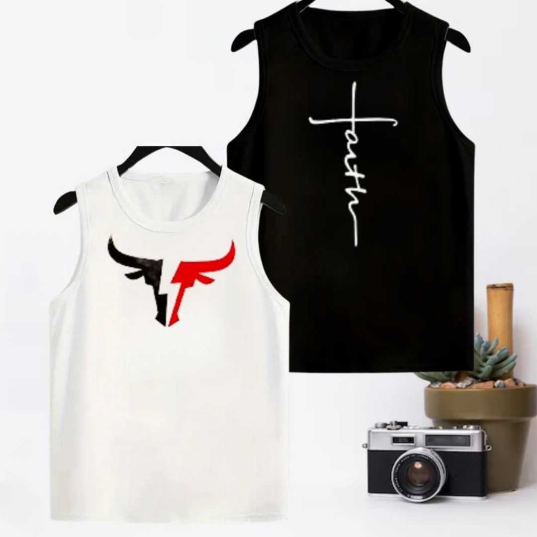 Sleeveless Tank Top 2 Pcs Combo
