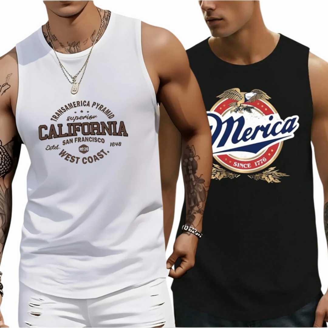 Sleeveless Tank Top 2 Pcs Combo