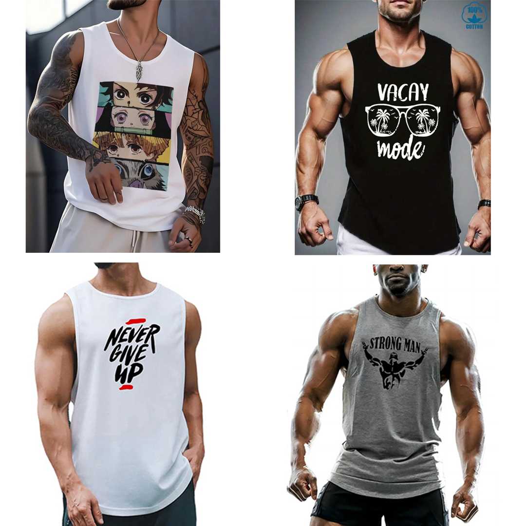 Men's Tank Top 4 Pcs Combo